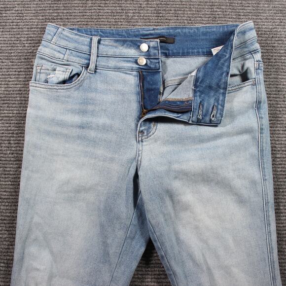 Flying Monkey Jeans Womens 31 Light Wash High Rise Flare Distressed - Picture 4 of 9